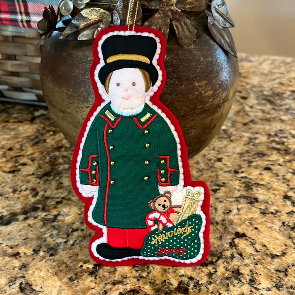 Harrods of London felt ornament, vintage